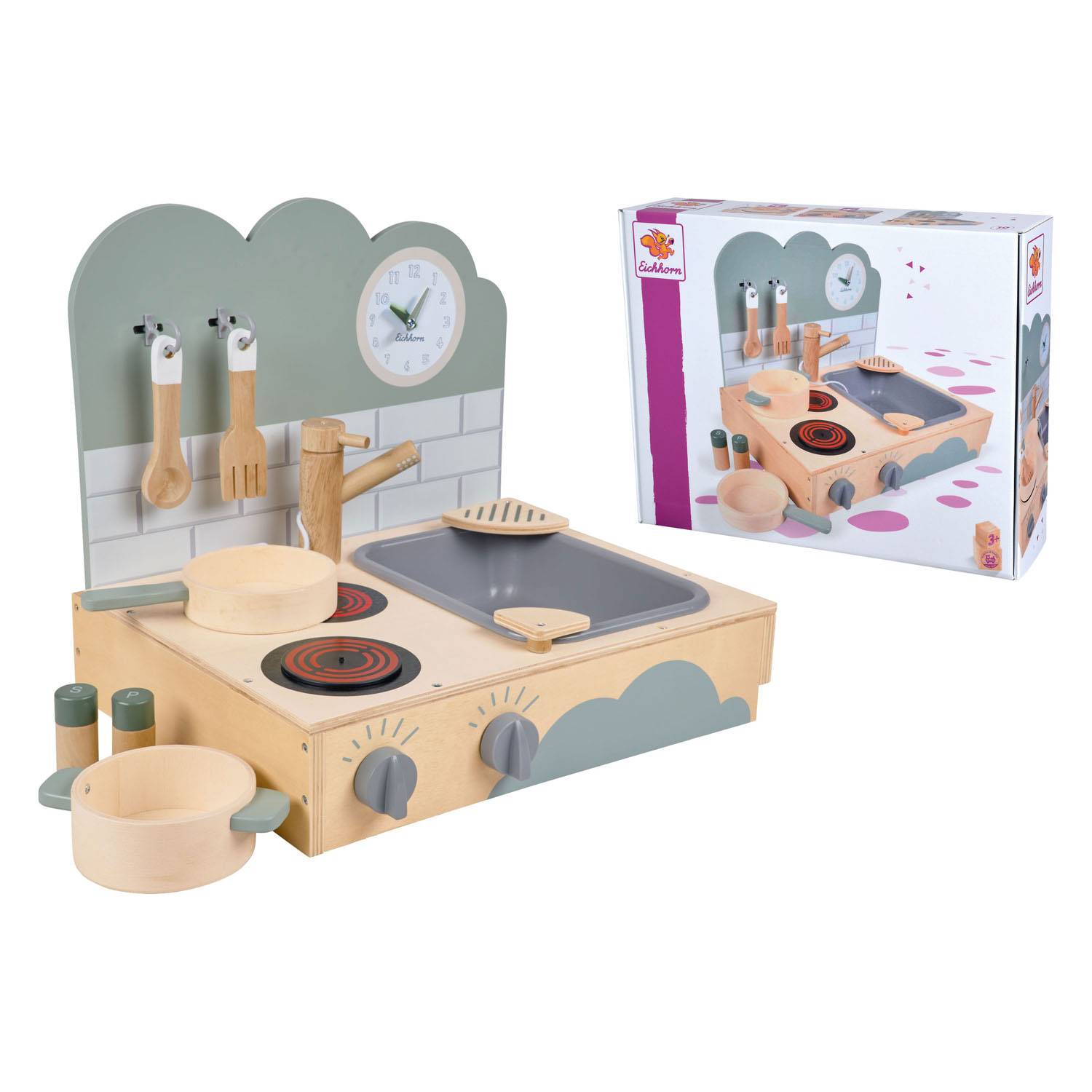 Eichhorn Holzküche zum Mitnehmen, 10dlg.