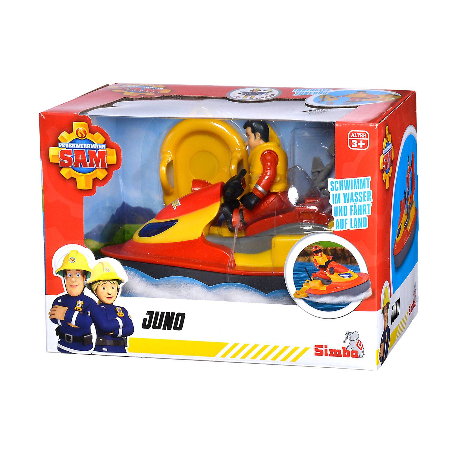 Simba Feuerwehrmann Sam Juno Jet Ski mit Elvis Figur