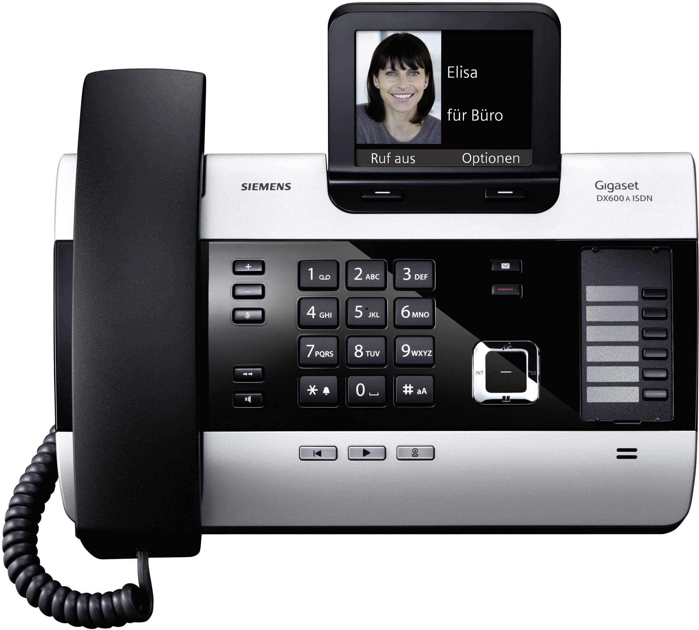 Gigaset DX600A ISDN Systemtelefon, ISDN Anrufbeantworter, Bluetooth Farbdisplay Silber, Schwarz