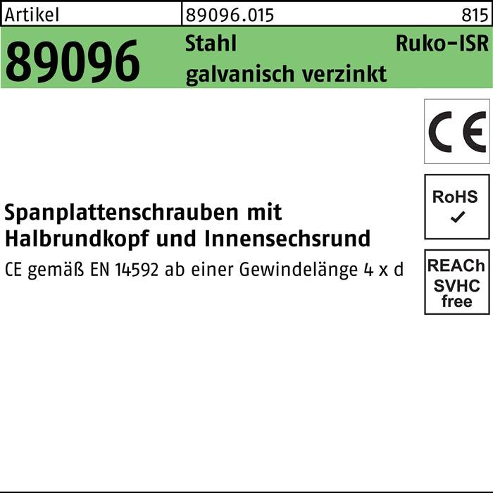 Reyher Spanplattenschraube 5x60mm-T25 Stahl Hako, CE, gal Zn, 200 Stück (Inhalt 200 Stück)
