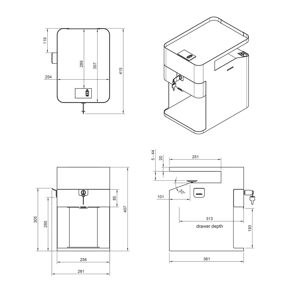 DATAFLEX Bento® desktop locker, 500, weiß