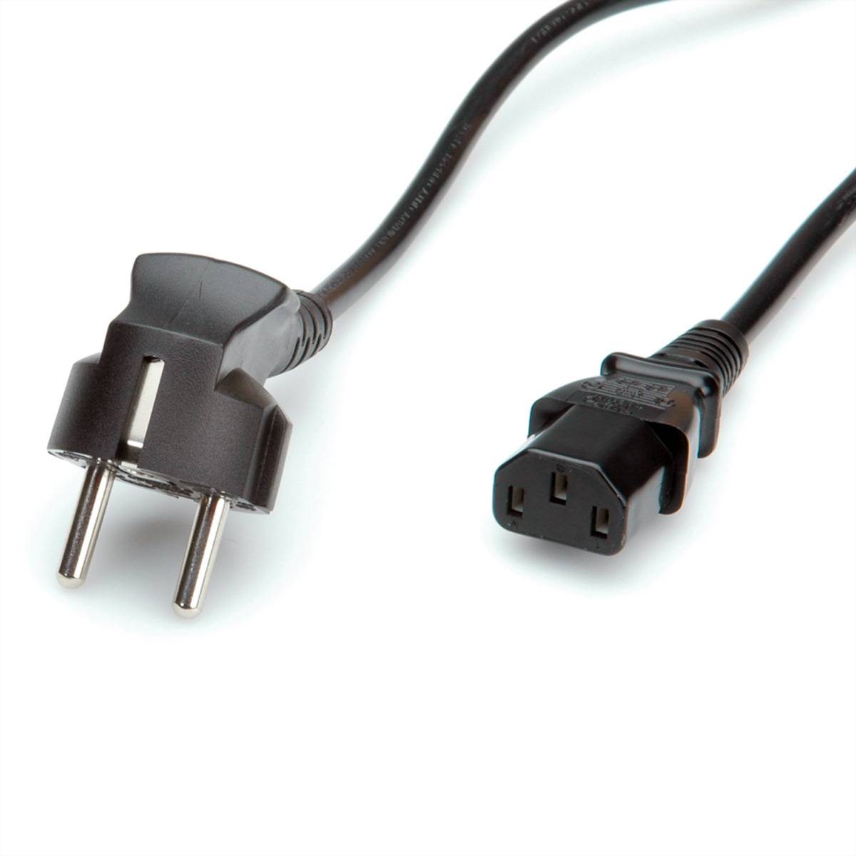 Roline Netzkabel, gerade IEC-Buchse, schwarz, 0,6m