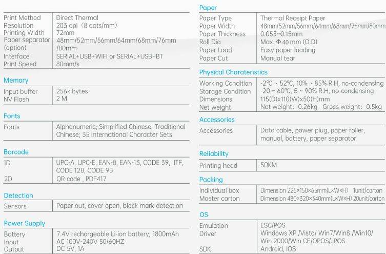 ALLNET Mobildrucker/Kassendrucker ALL-PM01 USB RS232/Bluetooth 80 mm - Drucker -