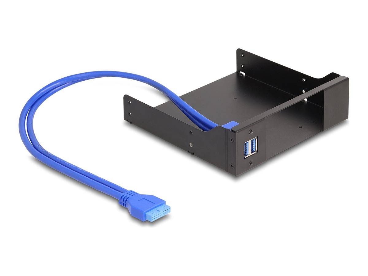 DELOCK 5.25 Metall Einbaurahmen für Slim Bay,USB 5 Gbps Hub