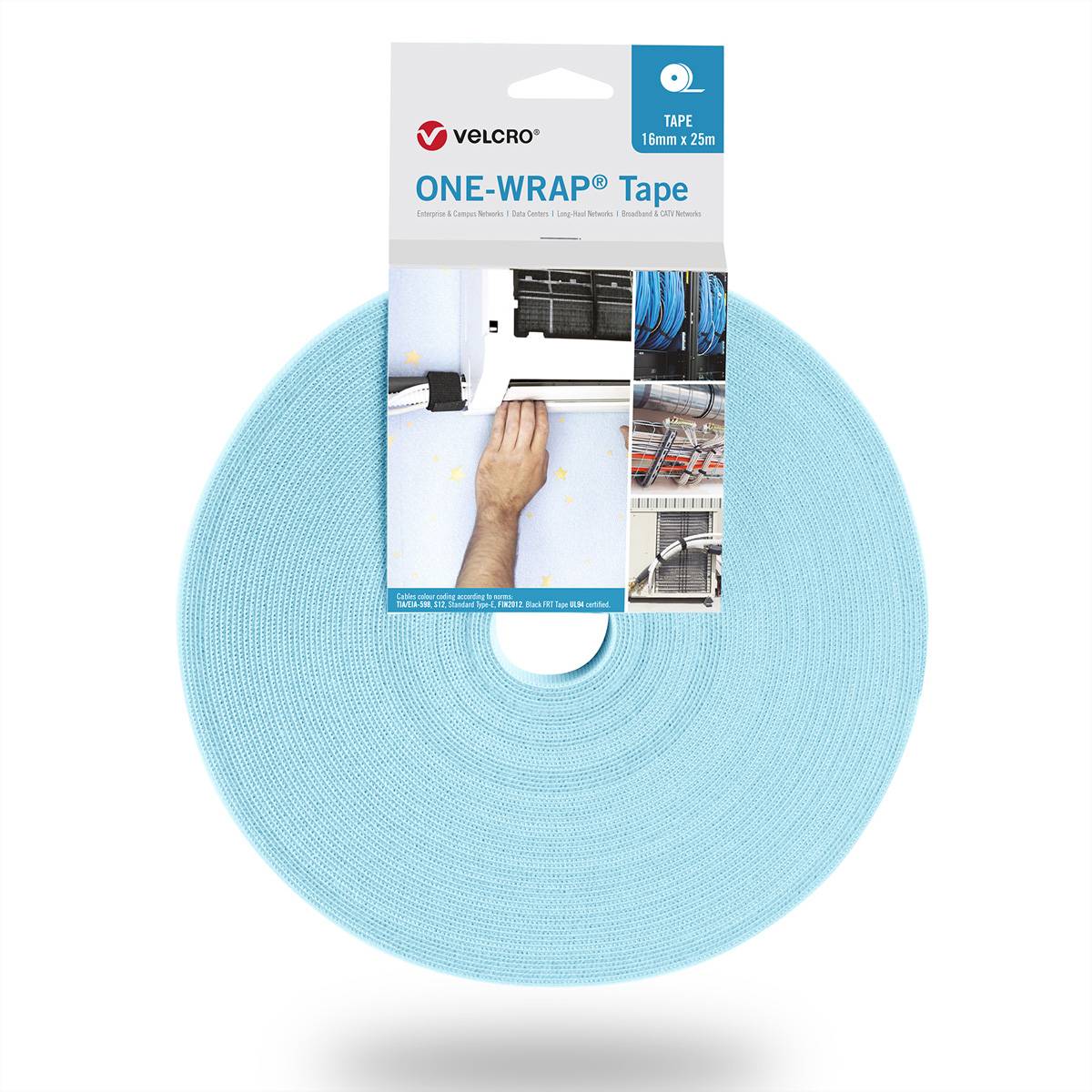 VELCRO® One Wrap® Band 10mm breit, türkis, 25m