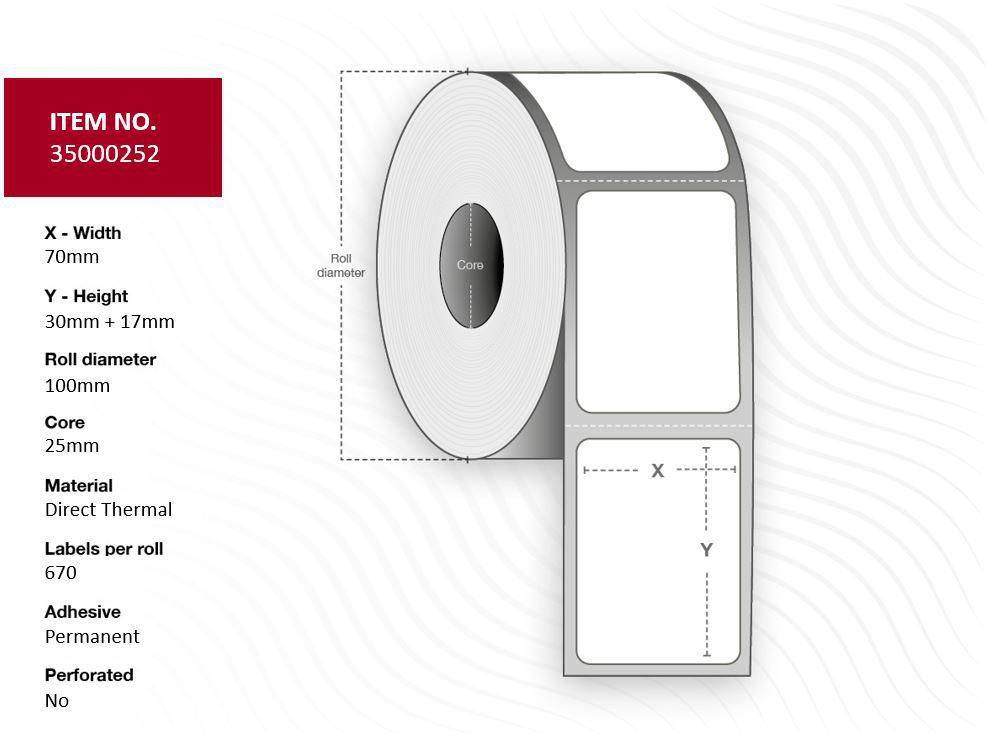 Capture Permanenter Klebstoff - 70 x 47 mm 2680 Etikett(en) (4 Rolle(n)