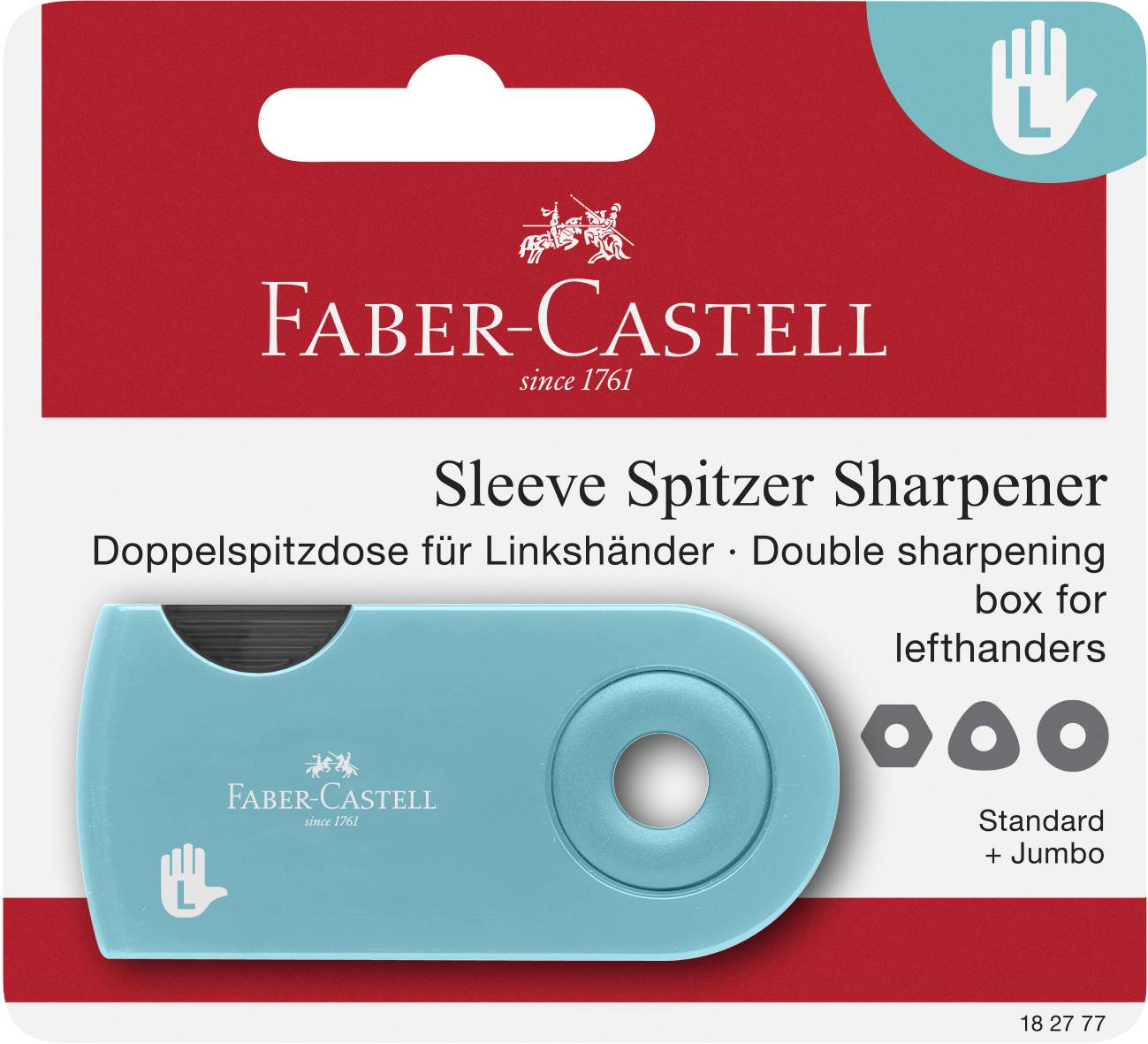 FABER-CASTELL Spitzer Doppelspitzdose Sleeve L-Hand BK Multimedia-Technik PapierBüroSchreibwar