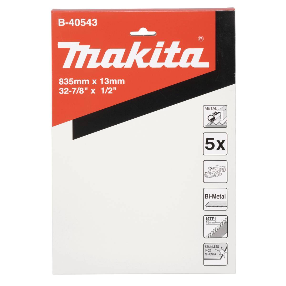 Bandsägeblatt B-40543 L.835mm B.13mm ZpZ 14 Sägeblatt-S.0,5mm 5St. Makita