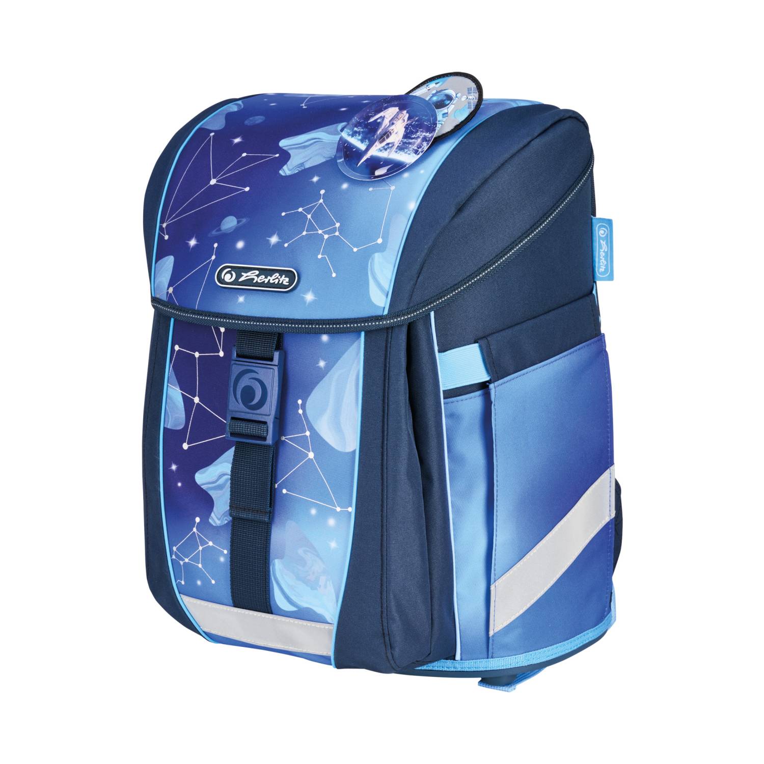 Herlitz FiloActive XL Plus Cosmic Schulranzen-Set Junge Polyester Blau, Dunkelblau