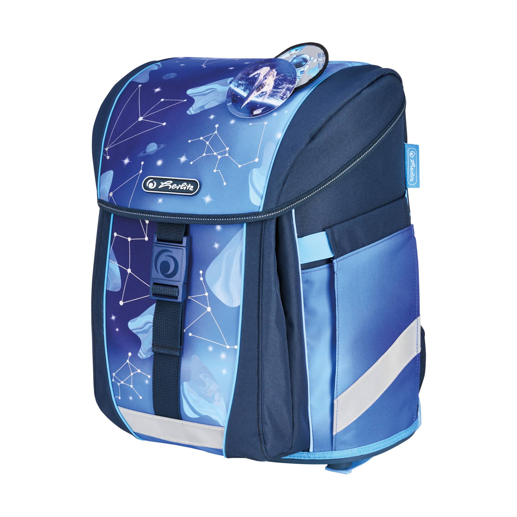 Herlitz FiloActive XL Plus Cosmic Schulranzen-Set Junge Polyester Blau, Dunkelblau