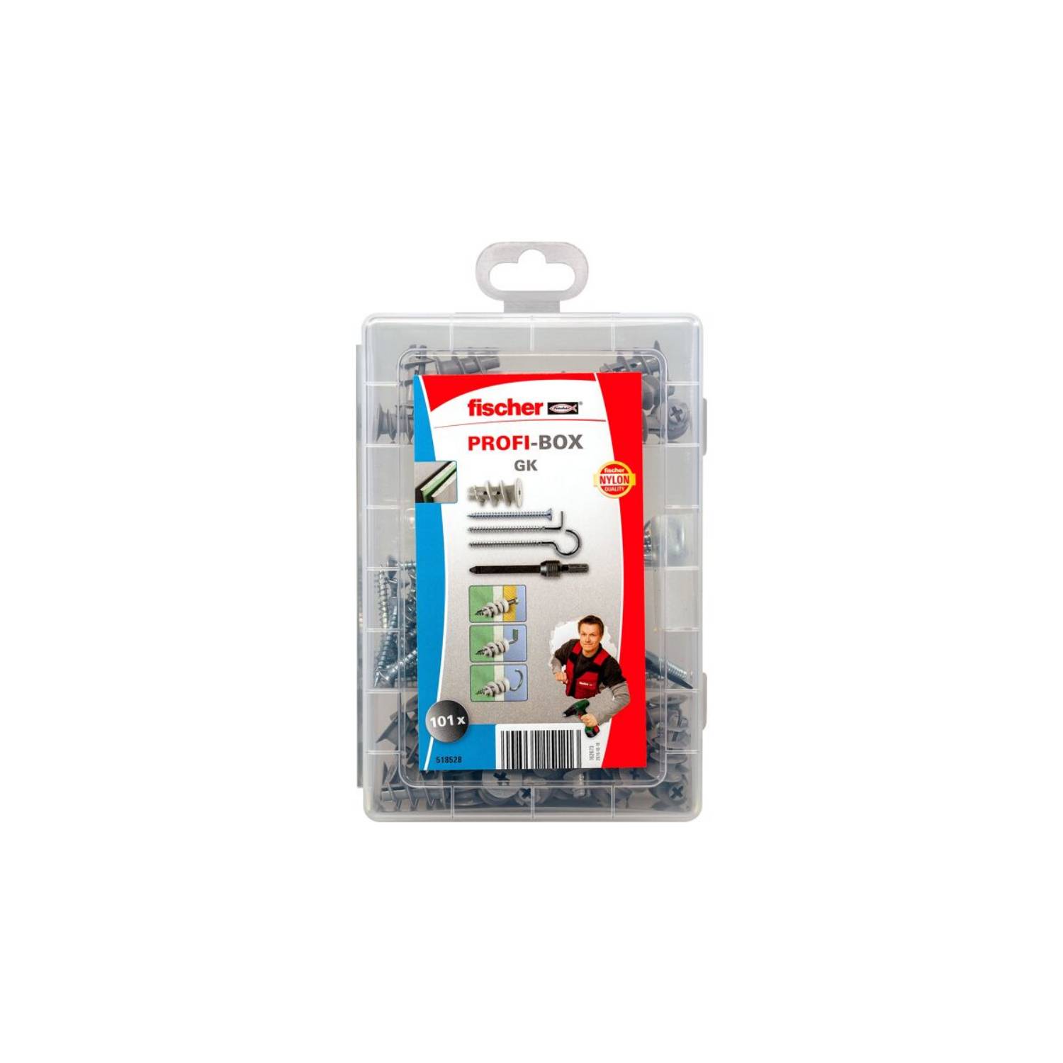 fischer 518528, Schrauben- & Dübelsatz, Gipskarton, Nylon, 50 Stück(e), Box, 50 Plasterboard fixings GK