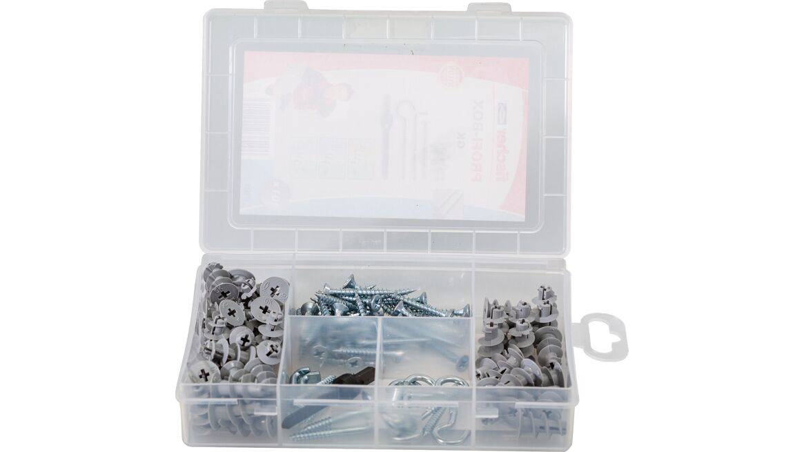 fischer 518528, Schrauben- & Dübelsatz, Gipskarton, Nylon, 50 Stück(e), Box, 50 Plasterboard fixings GK