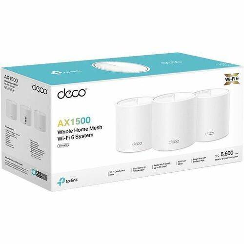 TP-LINK Deco X10, Weiß, Intern, Mesh-Router, 190 m², Dual-Band (2,4 GHz/5 GHz), Wi-Fi 6 (802.11ax)