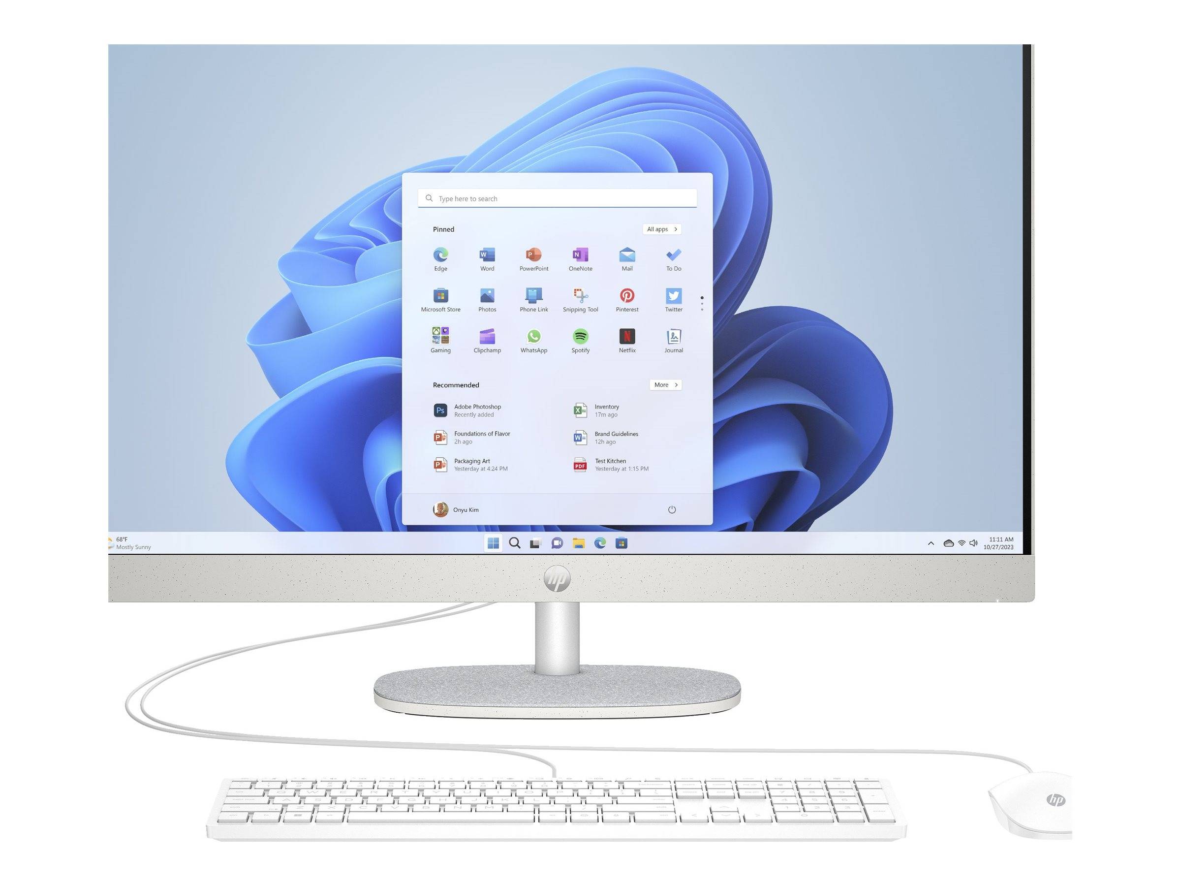 HP 27-cr0007ng - All-in-One (Komplettlösung) - Ryzen 5 7520U / 2.8 GHz - RAM 16 GB - SSD 512 GB - NVMe - Radeon Graphics