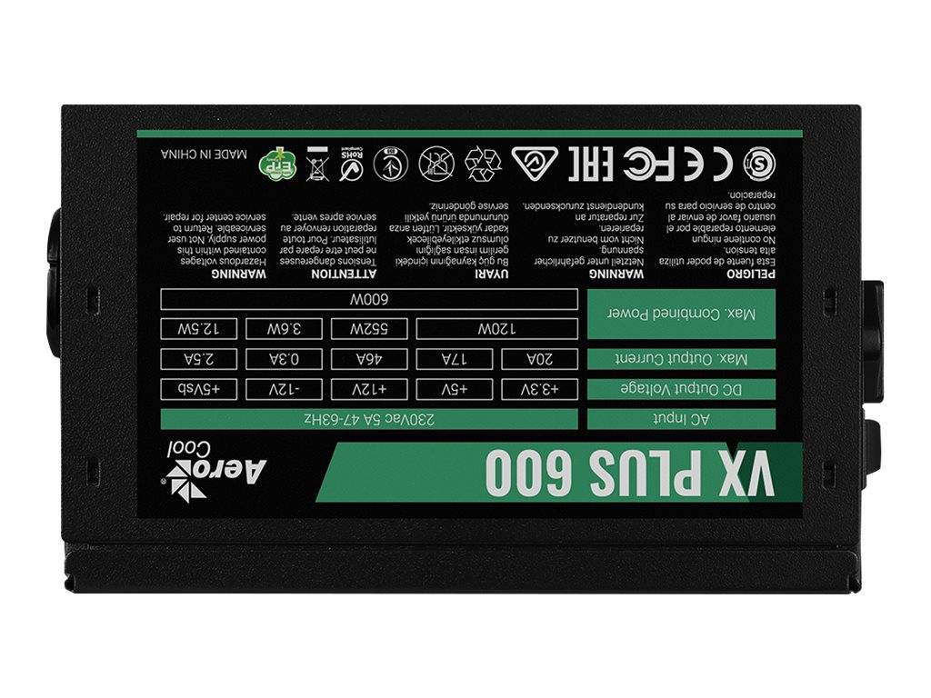 AeroCool VX PLUS 600 - Netzteil (intern) - ATX12V 2.3