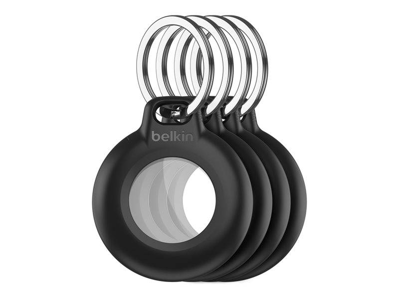 Belkin - Tasche für Airtag - Schlüsselanhänger - Kunststoff - Schwarz (Packung mit 4)