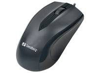 Sandberg USB-C Mouse - Beidhändig - Optisch - USB Typ-C - 1200 DPI - Schwarz - Maus - 1.200 dpi