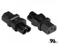 Good Connections® Stromadapter Kaltgeräte-Stecker C6 (gerade) an Kaltgeräte-Buchse C13 (gerade), UL, schwarz, Good Con