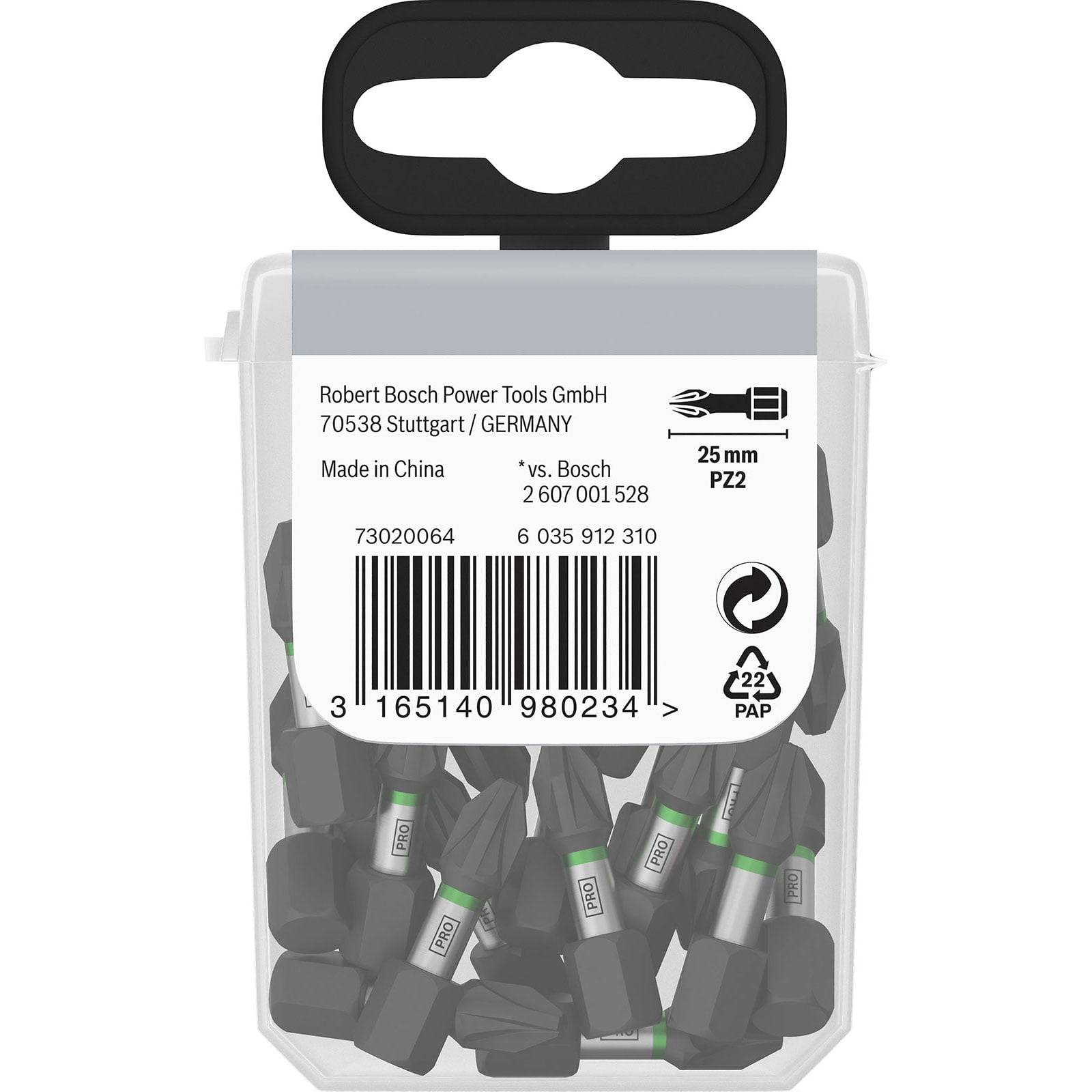 Bosch PRO Pozidriv Schlagbohrer PZ2 25 mm Display 10 x 25 Stk. - 2607002804