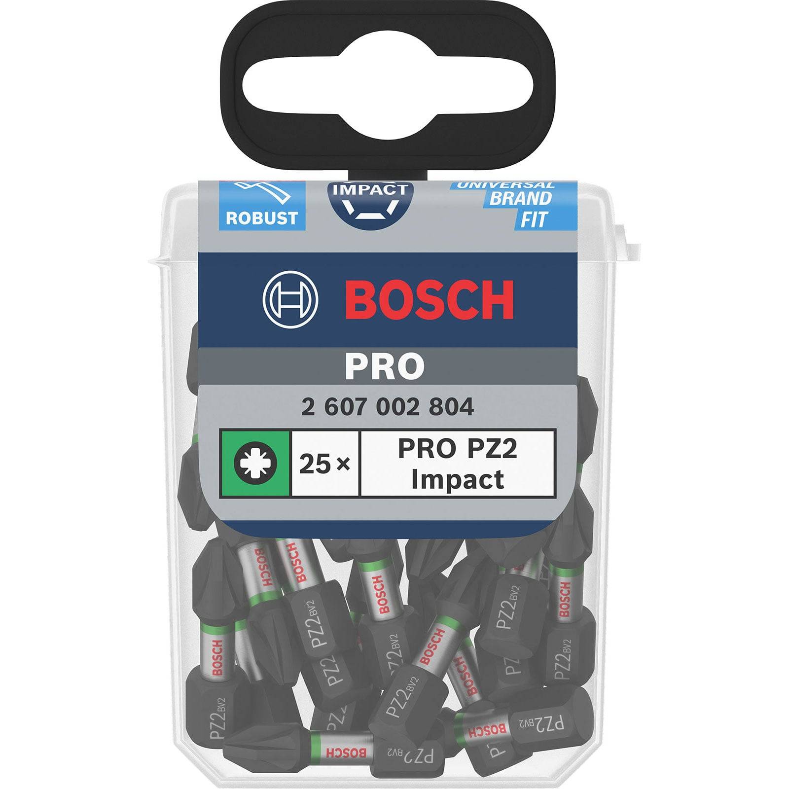 Bosch PRO Pozidriv Schlagbohrer PZ2 25 mm Display 10 x 25 Stk. - 2607002804