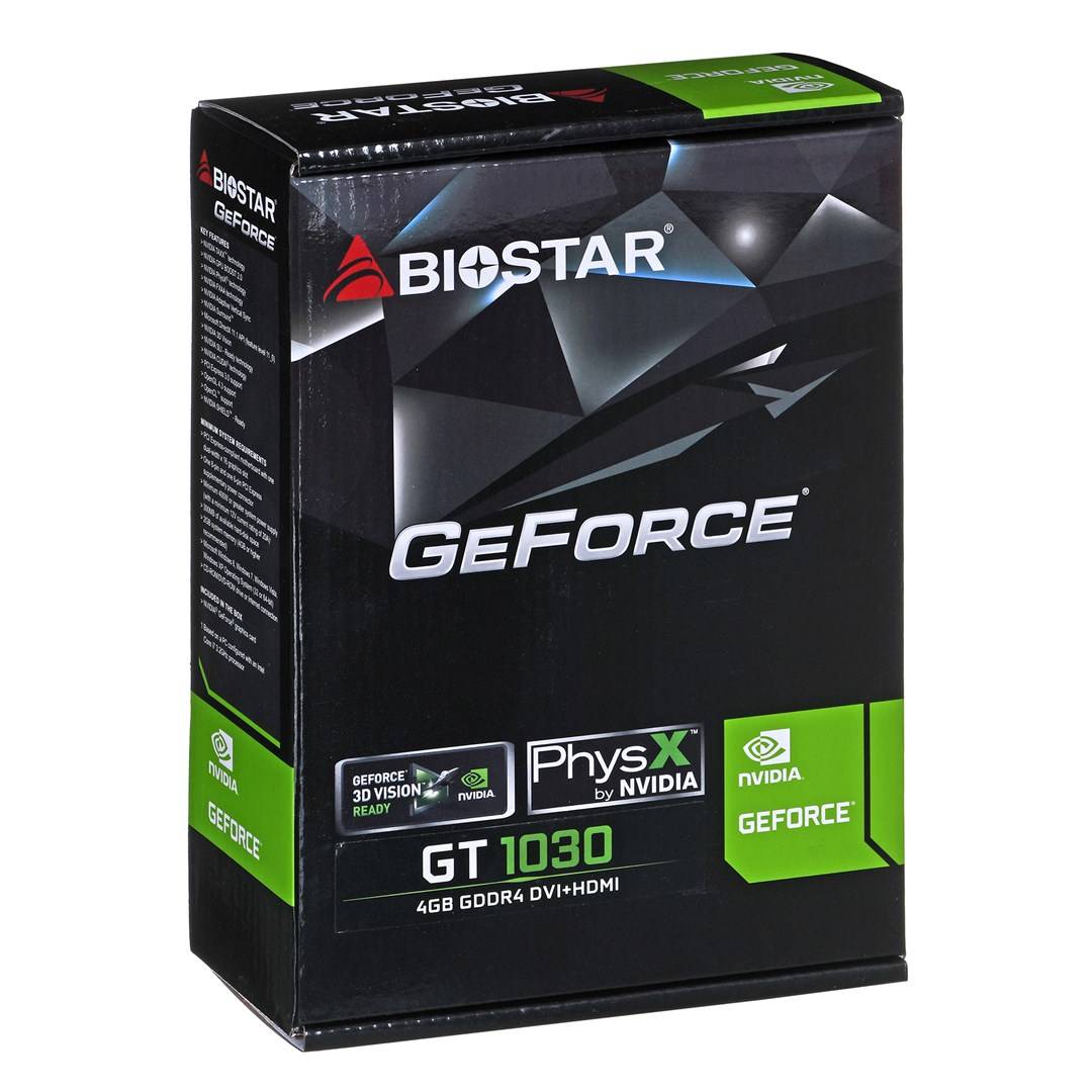 BIOSTAR - GeForce GT1030 NVIDIA GT 1030 4 GB GDDR4 - PCI-Express - 4.096 MB