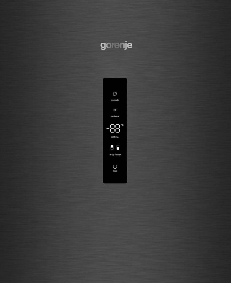 Gorenje G600 Freistehend Kühlschrank/Gefrierschrank, 186 x 59.5 x 59 cm, Black stainless steel, 304 l, SN-N, 6 kg/24h,