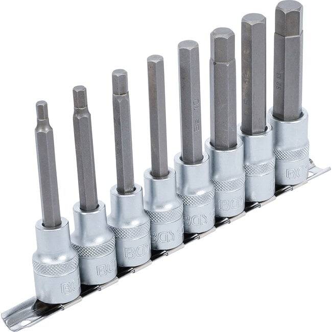 BGS Bit-Einsatz-Satz Antrieb Innenvierkant 12,5 mm (1/2") Innensechskant 5 - 13 mm 8tlg. - 5176