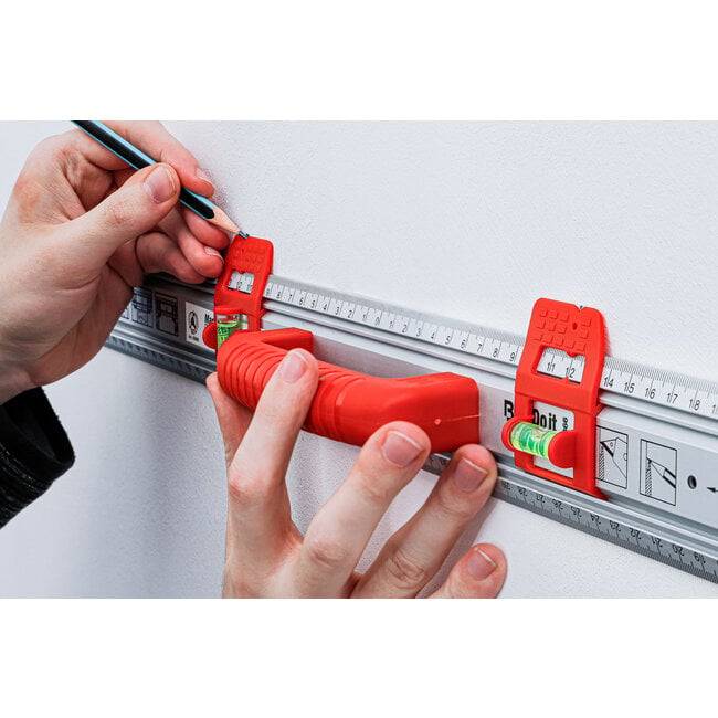 Schneid- und Markierlineal mit Griff und Wasserwaage 750 mm