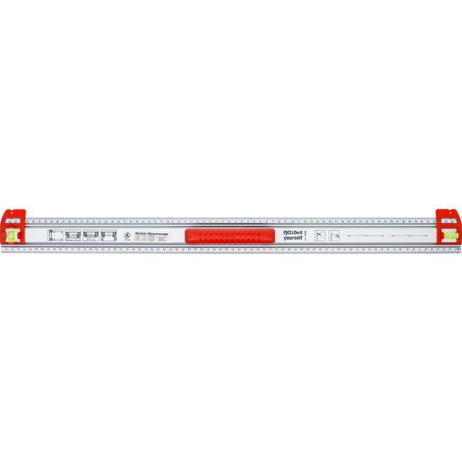 Schneid- und Markierlineal mit Griff und Wasserwaage 750 mm