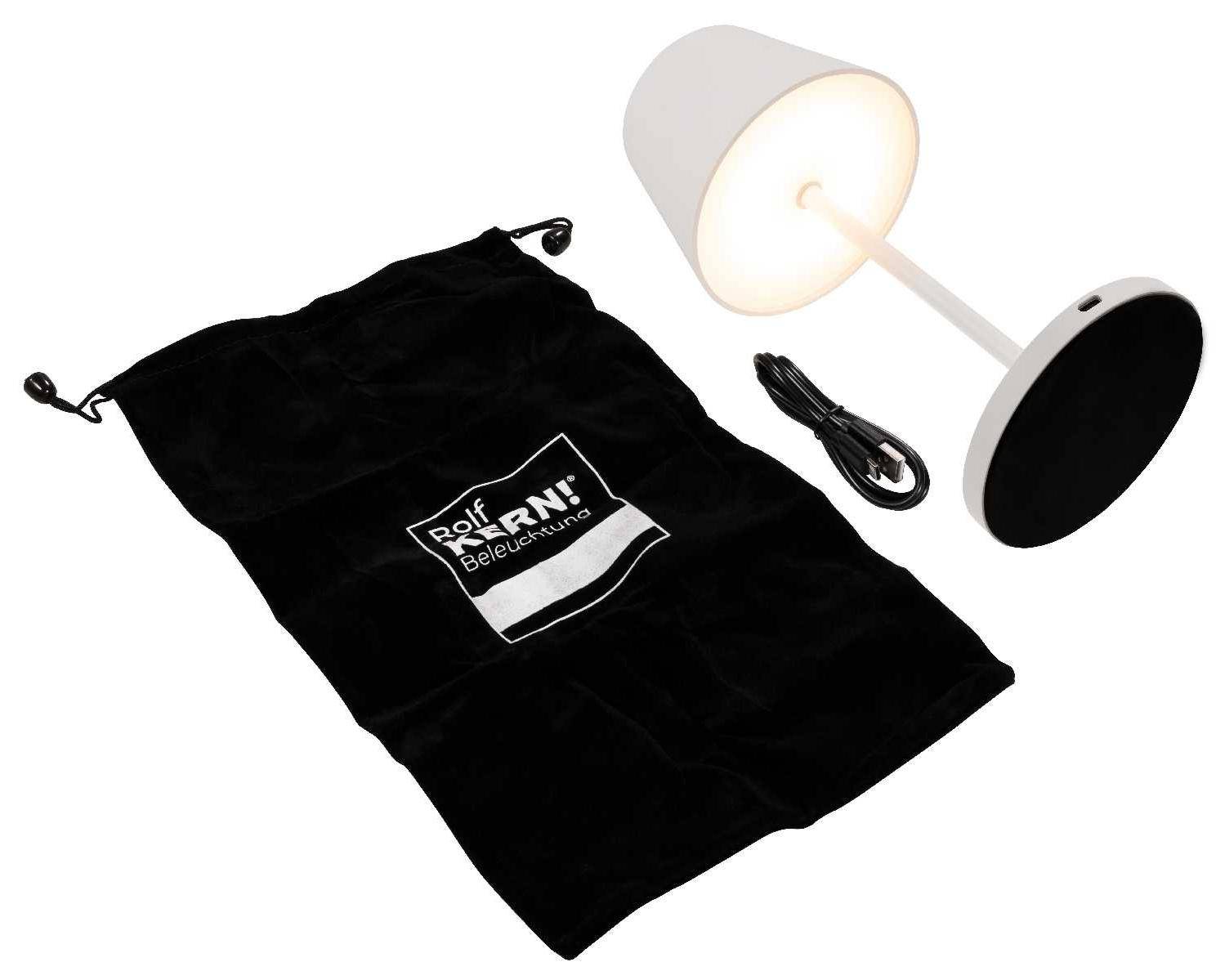 Rolf Kern - Akku LED Tischleuchte CLUB, 25cm, weiß, IP54