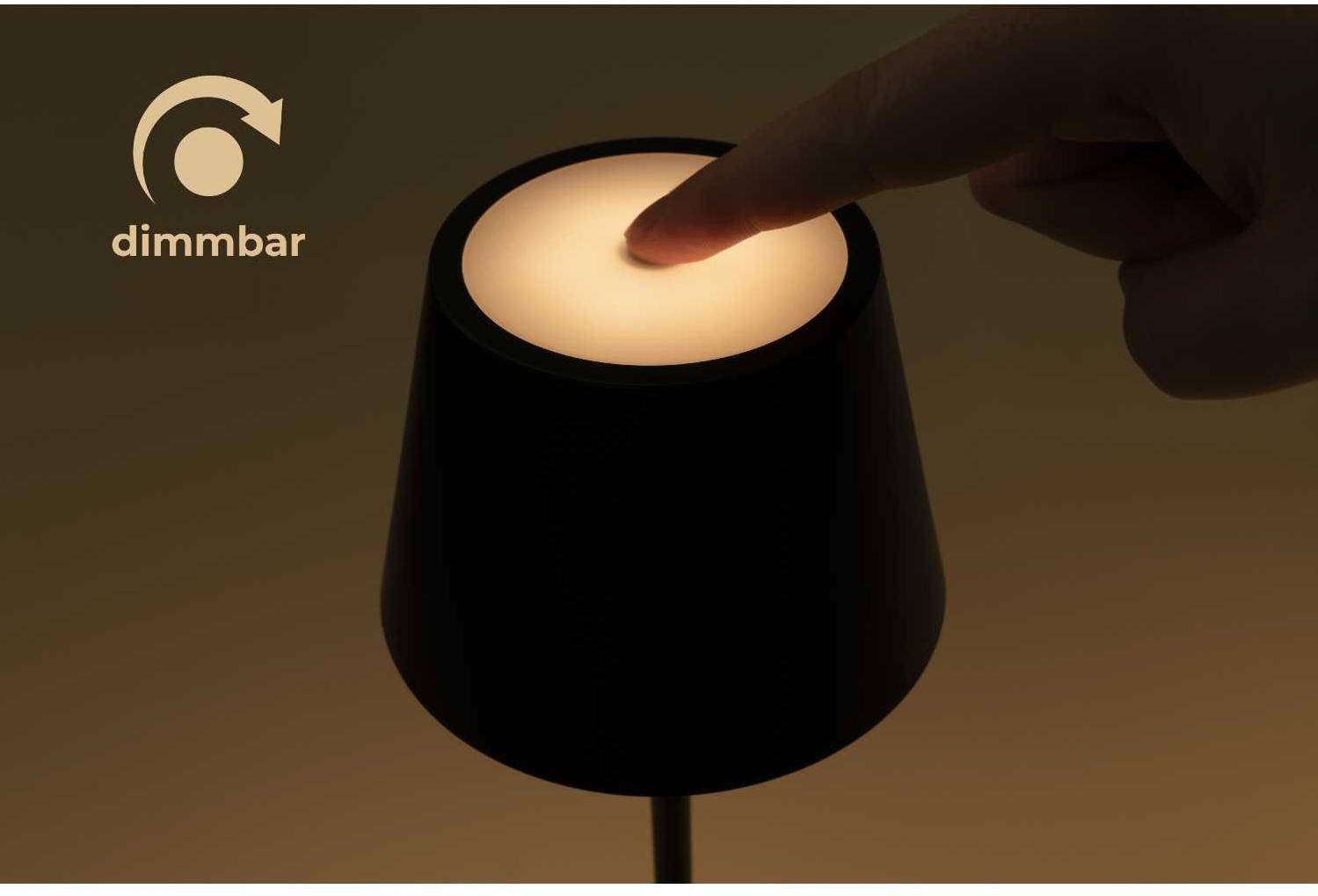 Rolf Kern - Akku LED Tischleuchte CLUB, 25cm, schwarz, IP54