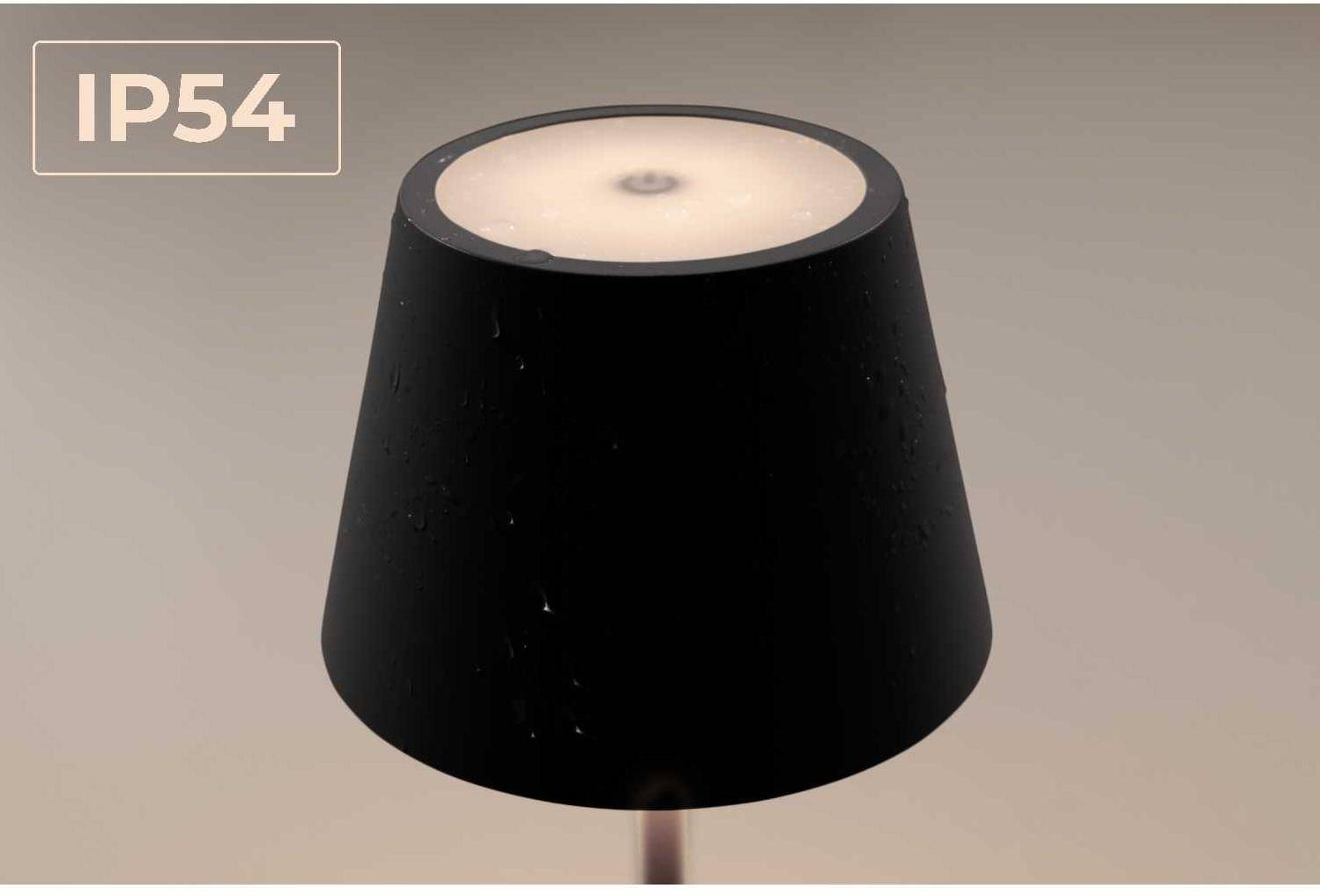 Rolf Kern - Akku LED Tischleuchte CLUB, 25cm, schwarz, IP54