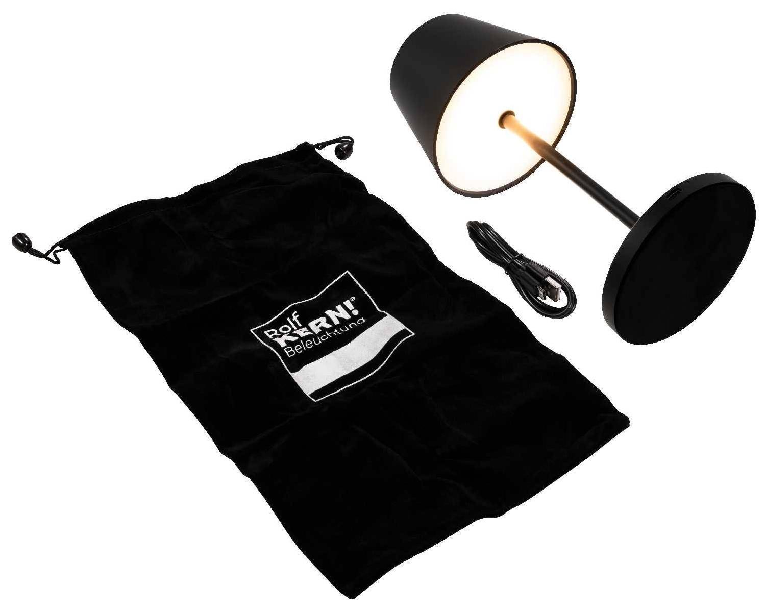 Rolf Kern - Akku LED Tischleuchte CLUB, 25cm, schwarz, IP54