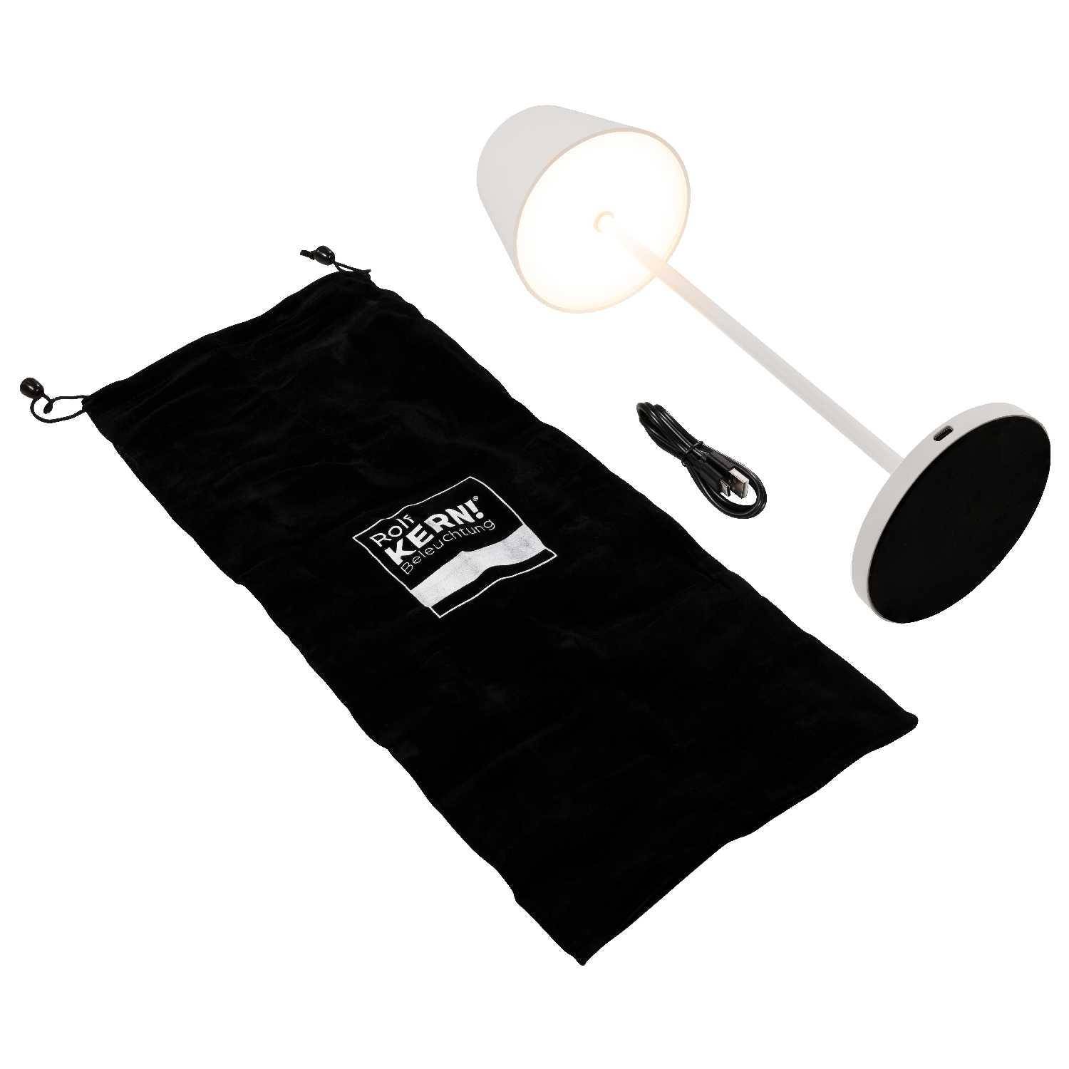 Rolf Kern - Akku LED Tischleuchte CLUB, 38cm, weiß, IP54