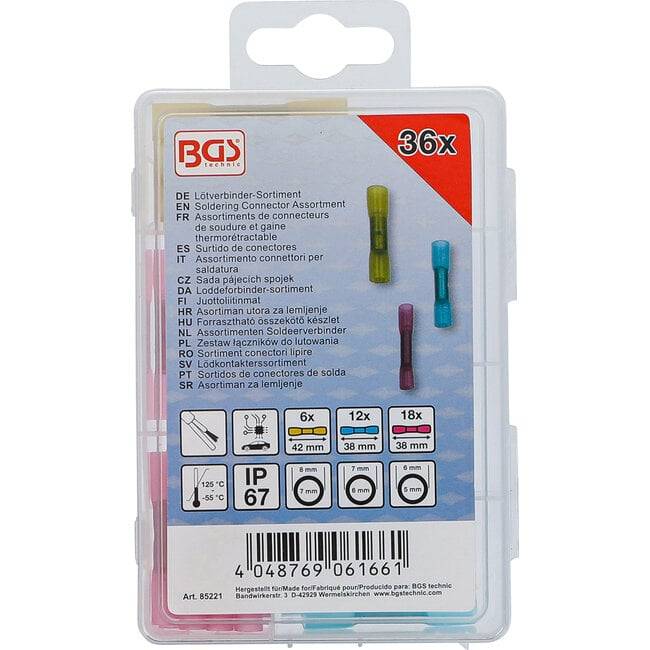 BGS 85221 Lötverbinder-Sortiment, mit Schrumpfschl auch, 36-tlg.