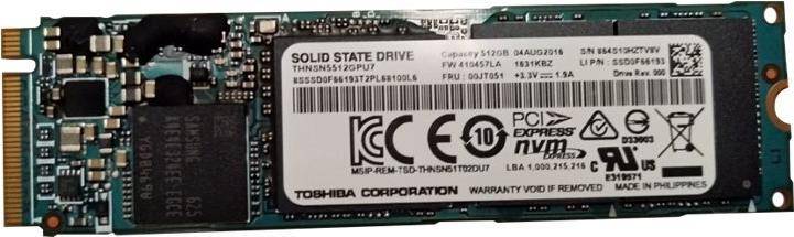 Lenovo Toshiba - SSD - 512 GB - intern - M.2 2280 - PCIe 3.0 x4 - FRU - für ThinkPad P5