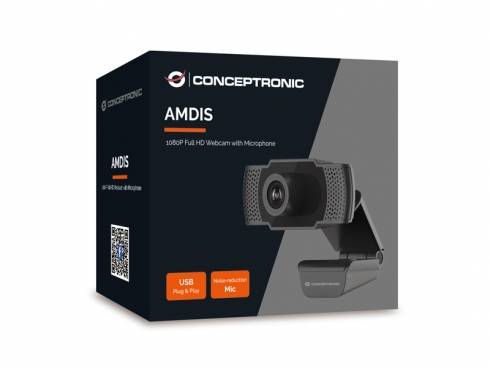 Conceptronic AMDIS 1080P Full HD-Webcam mit Mikrofon