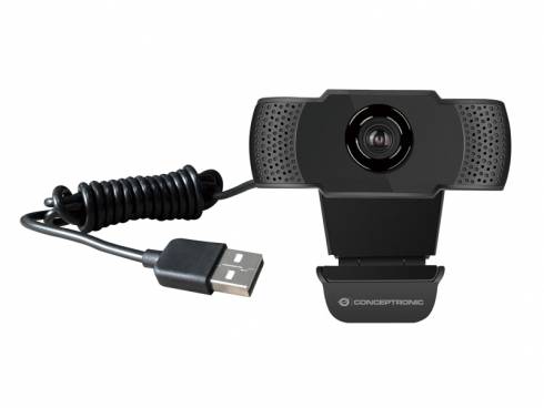 Conceptronic AMDIS 1080P Full HD-Webcam mit Mikrofon