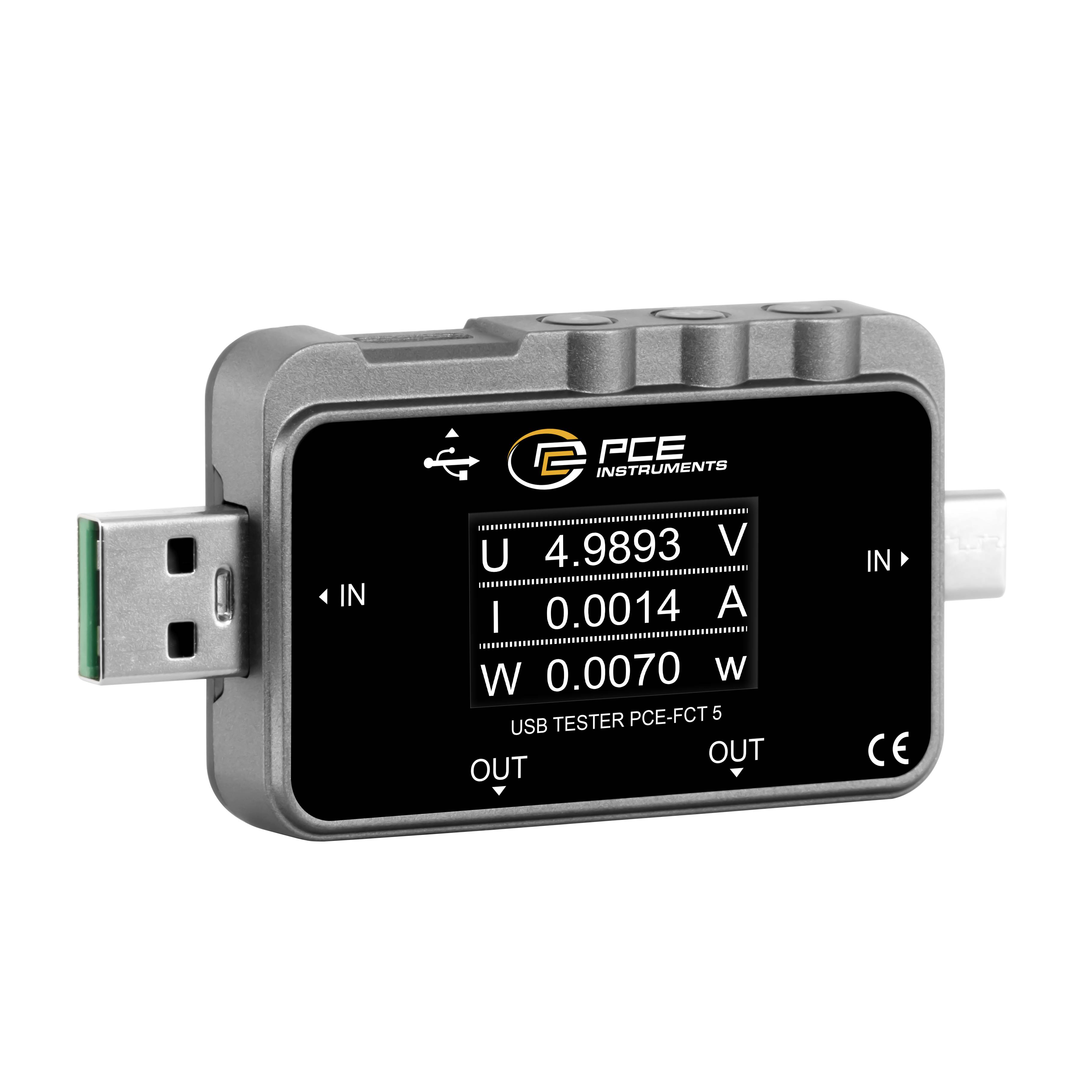 PCE Instruments PCE-FCT 5 USB Strommessgerät digital inkl. Spannungsprüfer