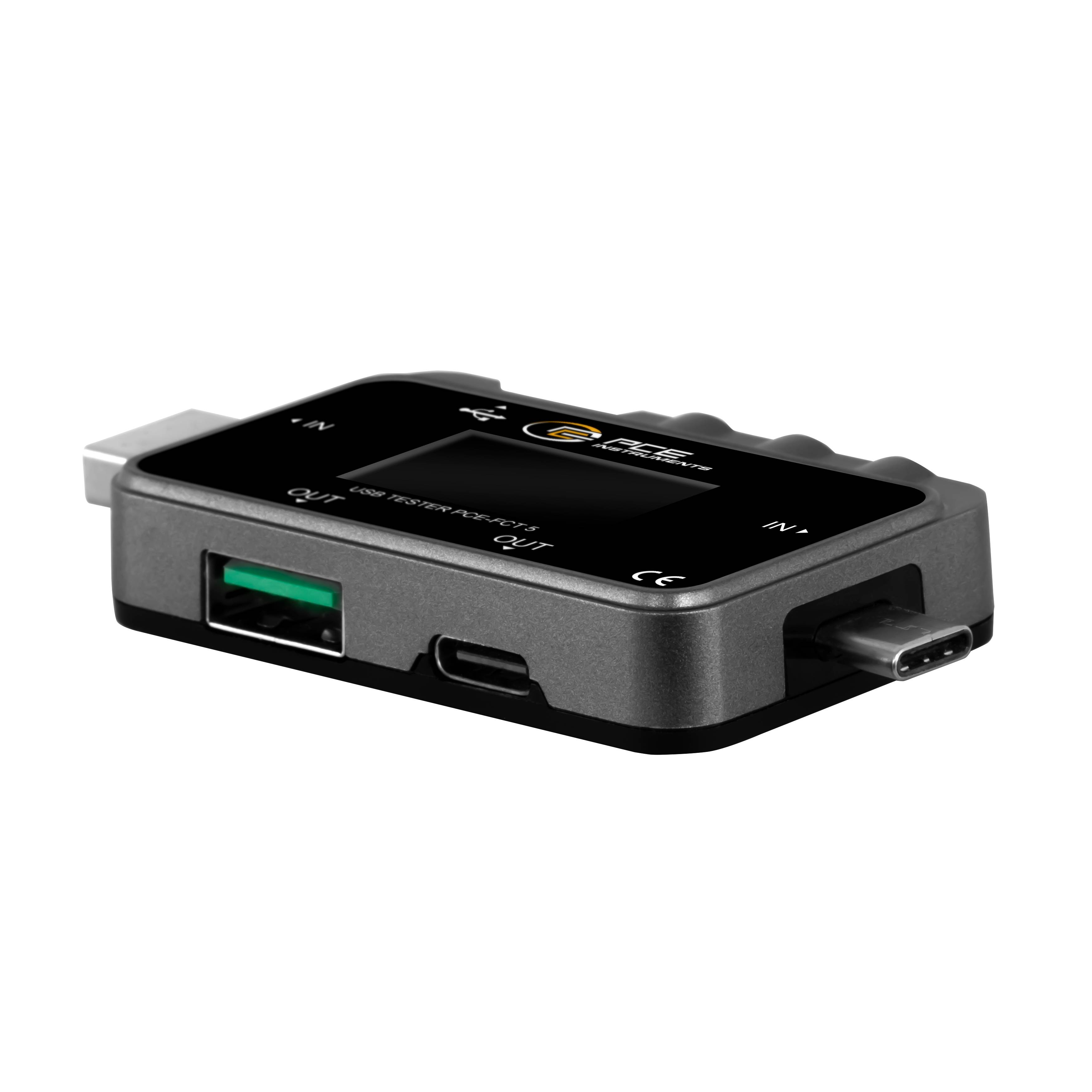 PCE Instruments PCE-FCT 5 USB Strommessgerät digital inkl. Spannungsprüfer