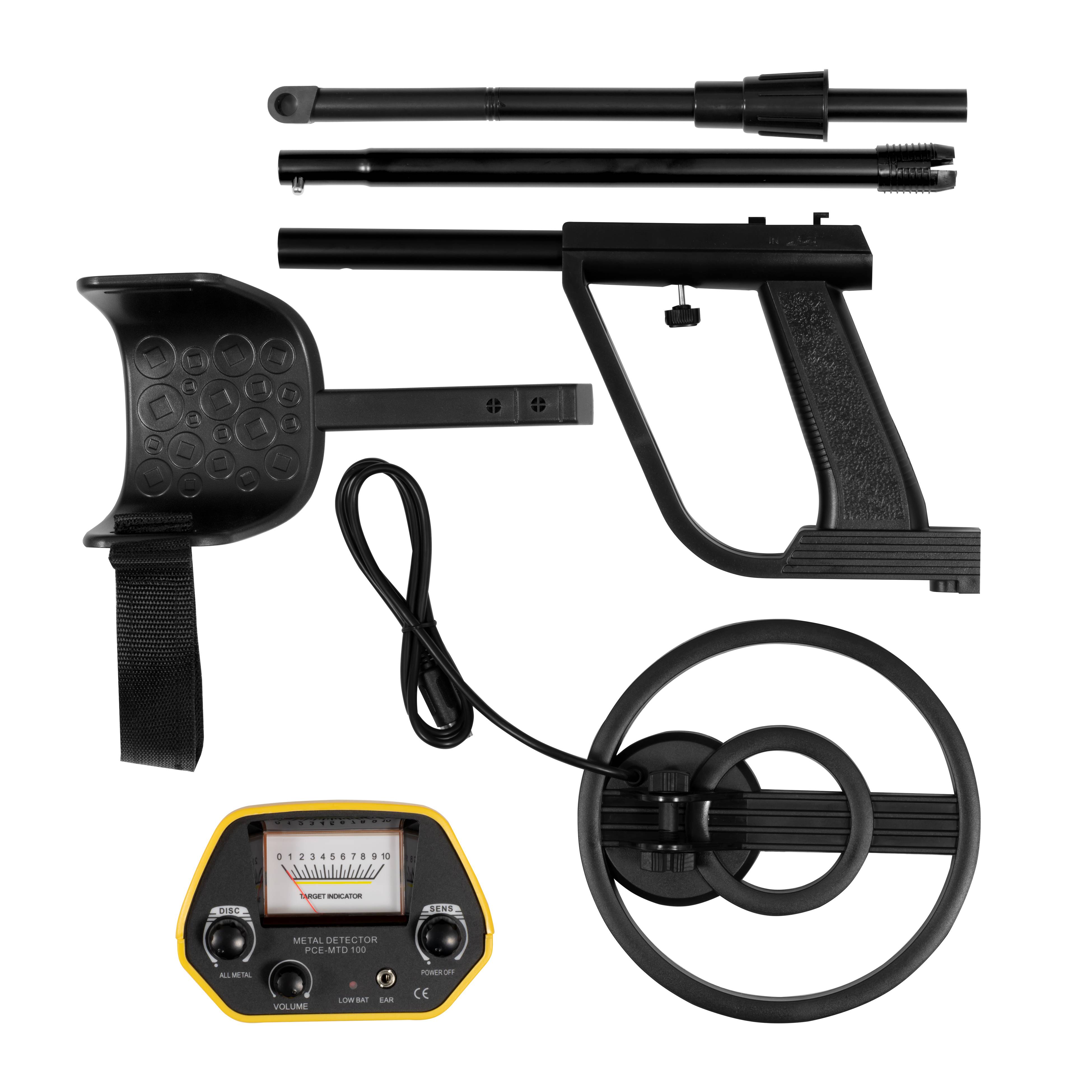 PCE Instruments Metalldetektor PCE-MTD 100 |Suchtiefe (max.) 16cm |Sondendurchmesser 20cm |Zwei Erkennungsmodi |leicht