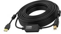Vision USB-Kabel - USB (M) zu USB Typ B (M) - USB 2.0 - 10 m - aktiver Booster n