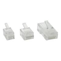 InLine® Modularstecker, 6P6C RJ12 zum Crimpen auf Flachkabel, 10er Pack