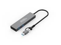 MicroConnect USB 3.0 Hub 4-Port with Ethernet and USB-C & A Connectors
