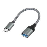 LogiLink USB 3.2 Gen1 Type-C Adapter, C/M zu USB-A/F, OTG, Aluminium, 0,15 m