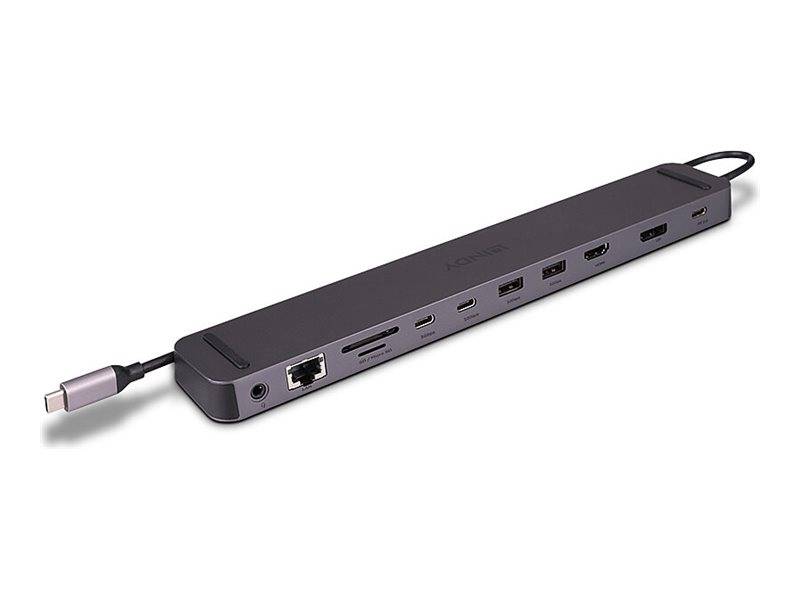 LINDY 43392, USB C Laptop Mini Dockingstation mit 8K-Unterstützung bei einem Display und 4K60 bei 2 Displays &amp; 100W