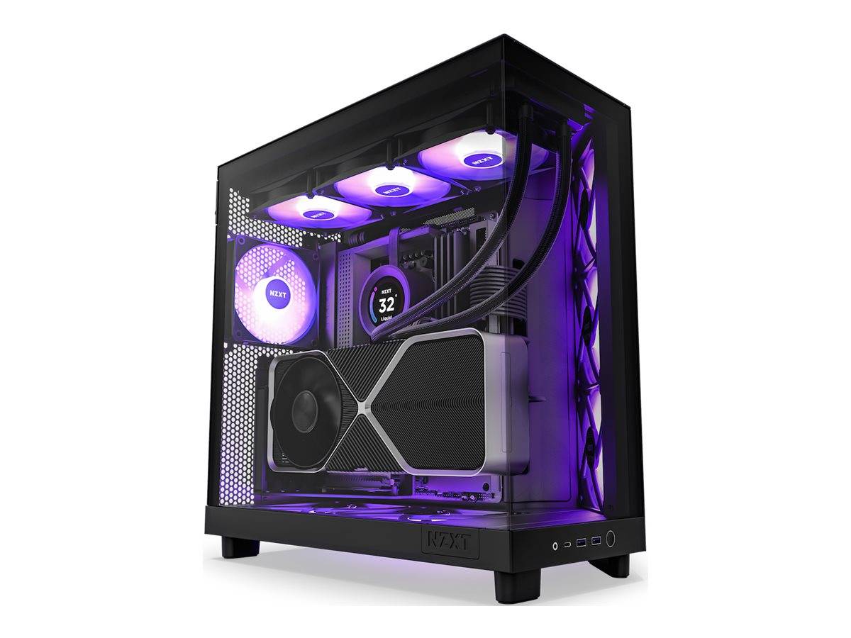 NZXT H series H6 Flow RGB - Mid tower - ATX - Seitenteil mit Fenster (gehärtetes Glas)