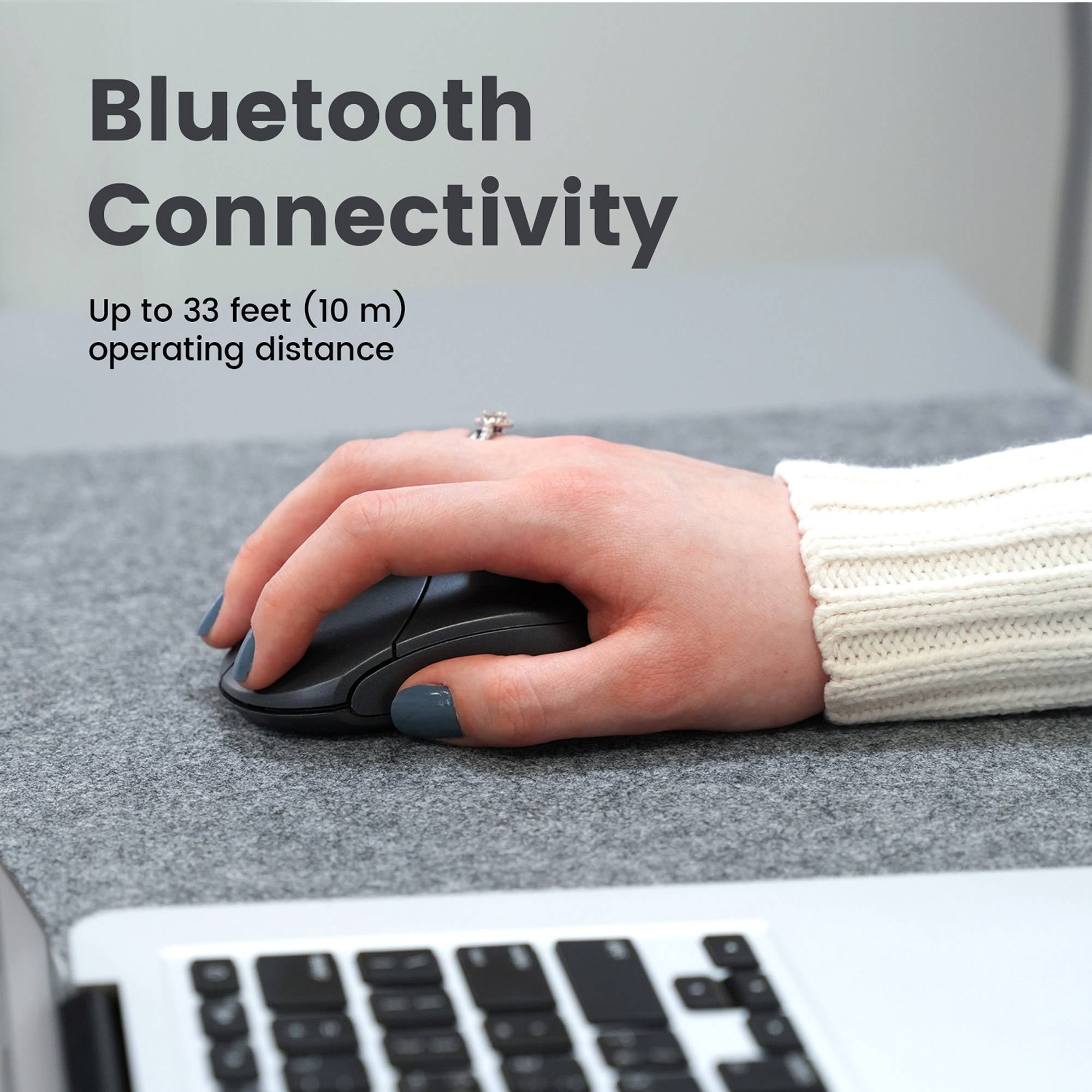 Perixx PERIMICE-802IN, Beidhändig, Optisch, RF Wireless + Bluetooth, 1000 DPI, Schwarz