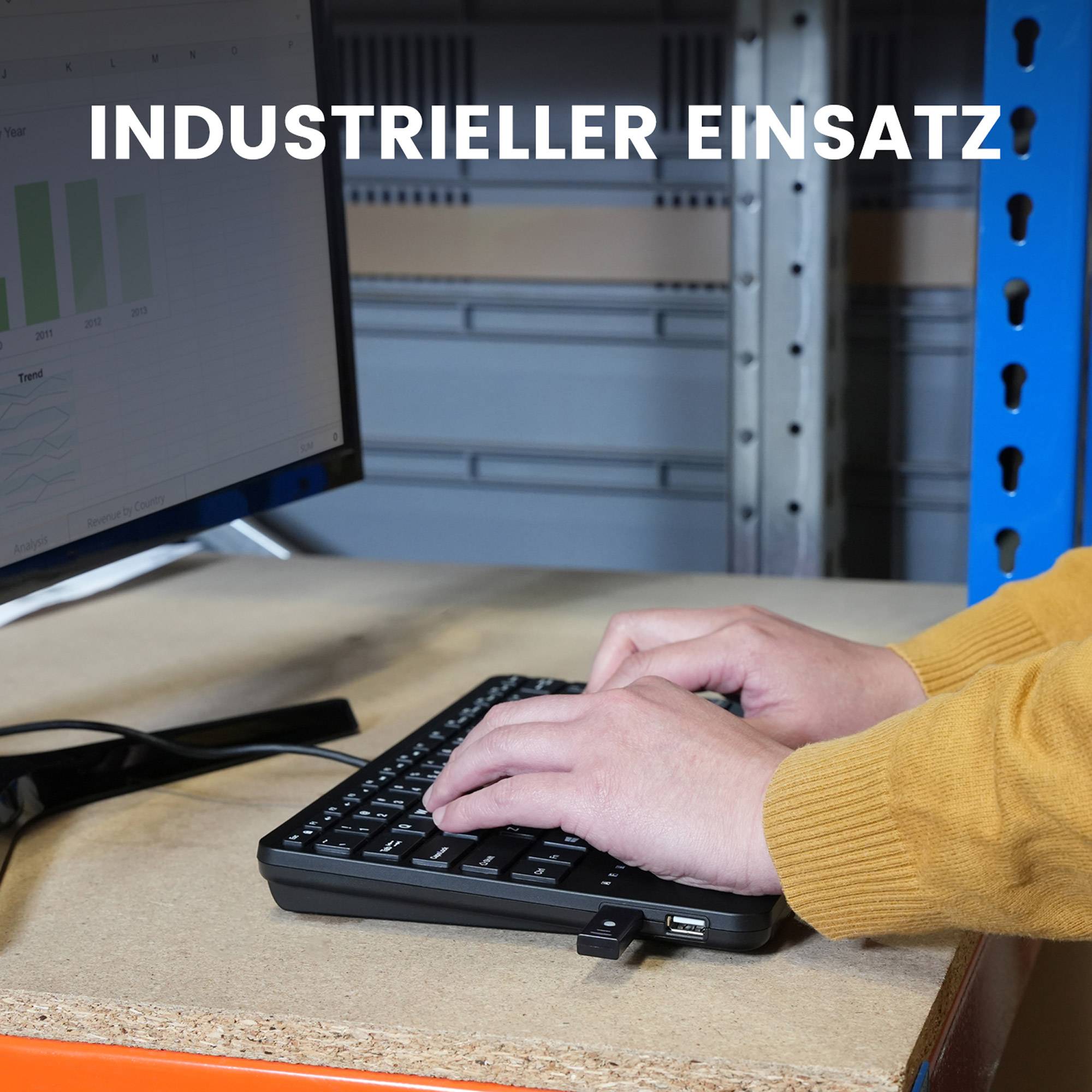 Perixx PERIBOARD-526 H DE Kabelgebundene Mini-USB-Tastatur Trackball USB - Touchpen - Optisch