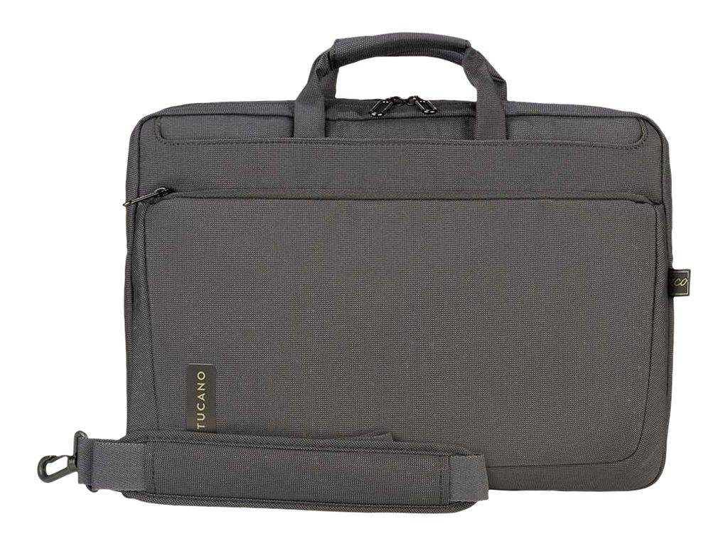 TUCANO Work Out 4 Anthracite In jeder Tasche wurden 17 Plastikflaschen verarbeitet! Stabil gepolsterte Notebooktasche